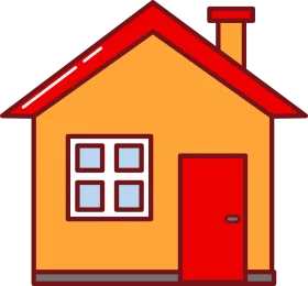 Simple and Charming House Clipart Illustration with Warm Color Palette