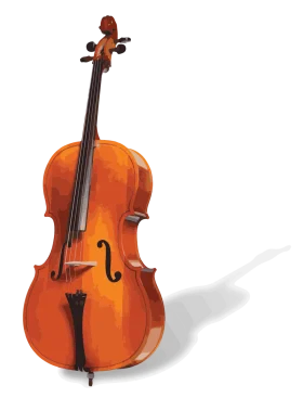 Classic Wooden Cello Instrument Detailed Realistic Clipart Illustration