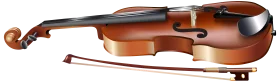 Classic Wooden Violin and Bow Clipart: Elegant Musical Instrument Illustration