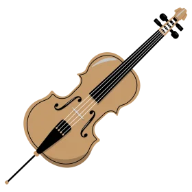 Classic Wooden Violin Clipart Illustration - Elegant Stringed Musical Instrument Design