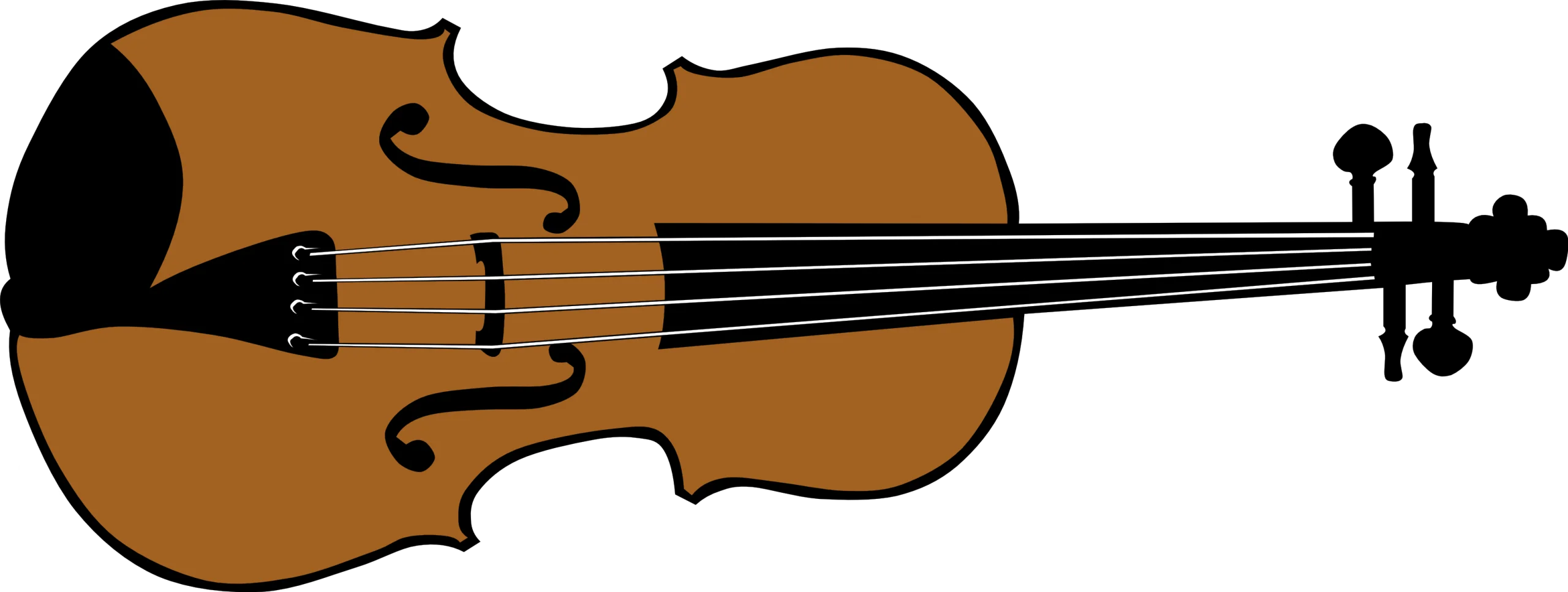 Classic Wooden Violin Clipart Illustration - Musical Instrument Sketch