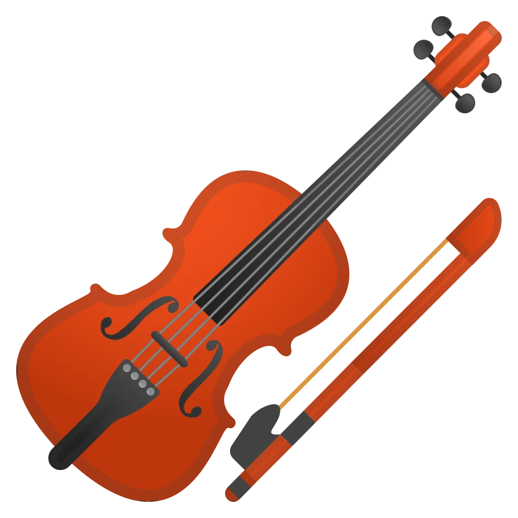 Classic Wooden Violin Clipart Illustration with Bow and Musical Details