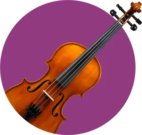 Classic Wooden Violin Musical Instrument Artistic Clipart Design