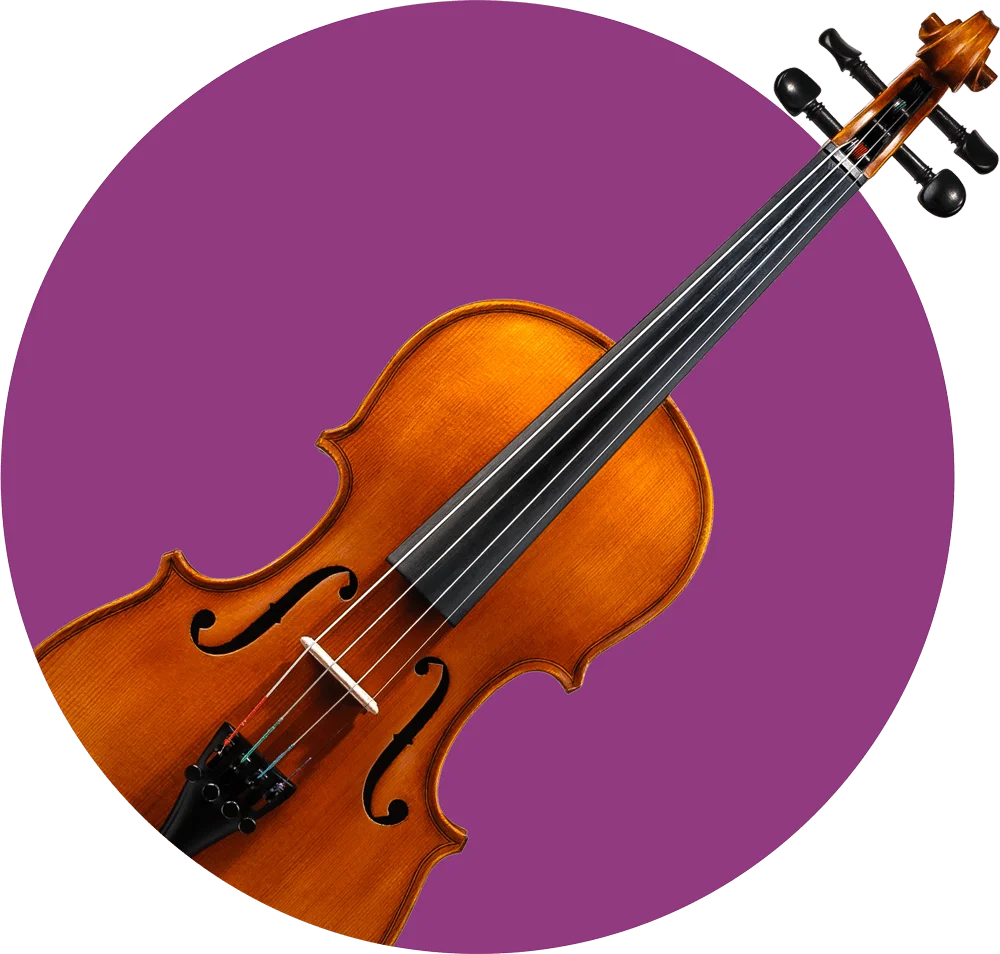 Classic Wooden Violin Musical Instrument Artistic Clipart Design