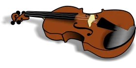 Classic Wooden Violin Musical Instrument Artistic Clipart Illustration Design