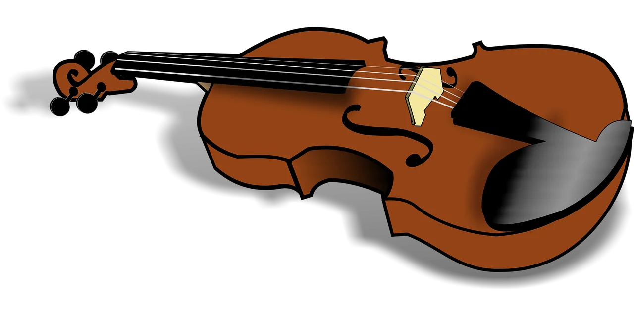 Classic Wooden Violin Musical Instrument Artistic Clipart Illustration Design