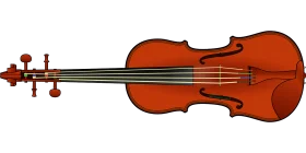 Classic Wooden Violin Musical Instrument Detailed Clipart Illustration