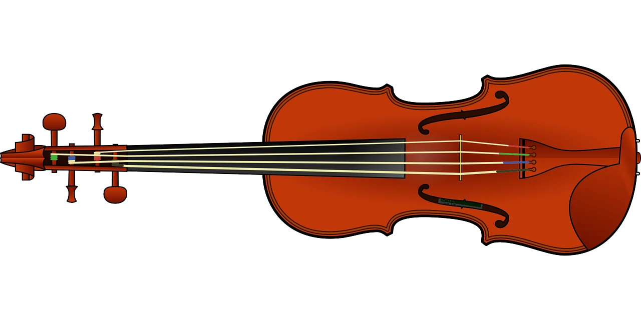 Classic Wooden Violin Musical Instrument Detailed Clipart Illustration