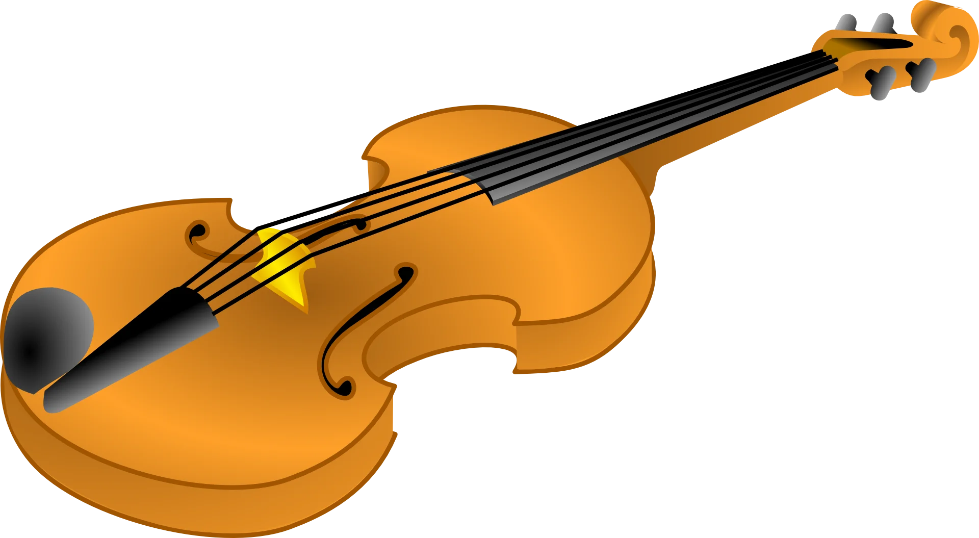 Elegant Wooden Violin Clipart Illustration with Smooth Curved Design