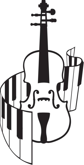 Harmonious Fusion of Violin and Piano Keys Musical Instrument Clipart Design