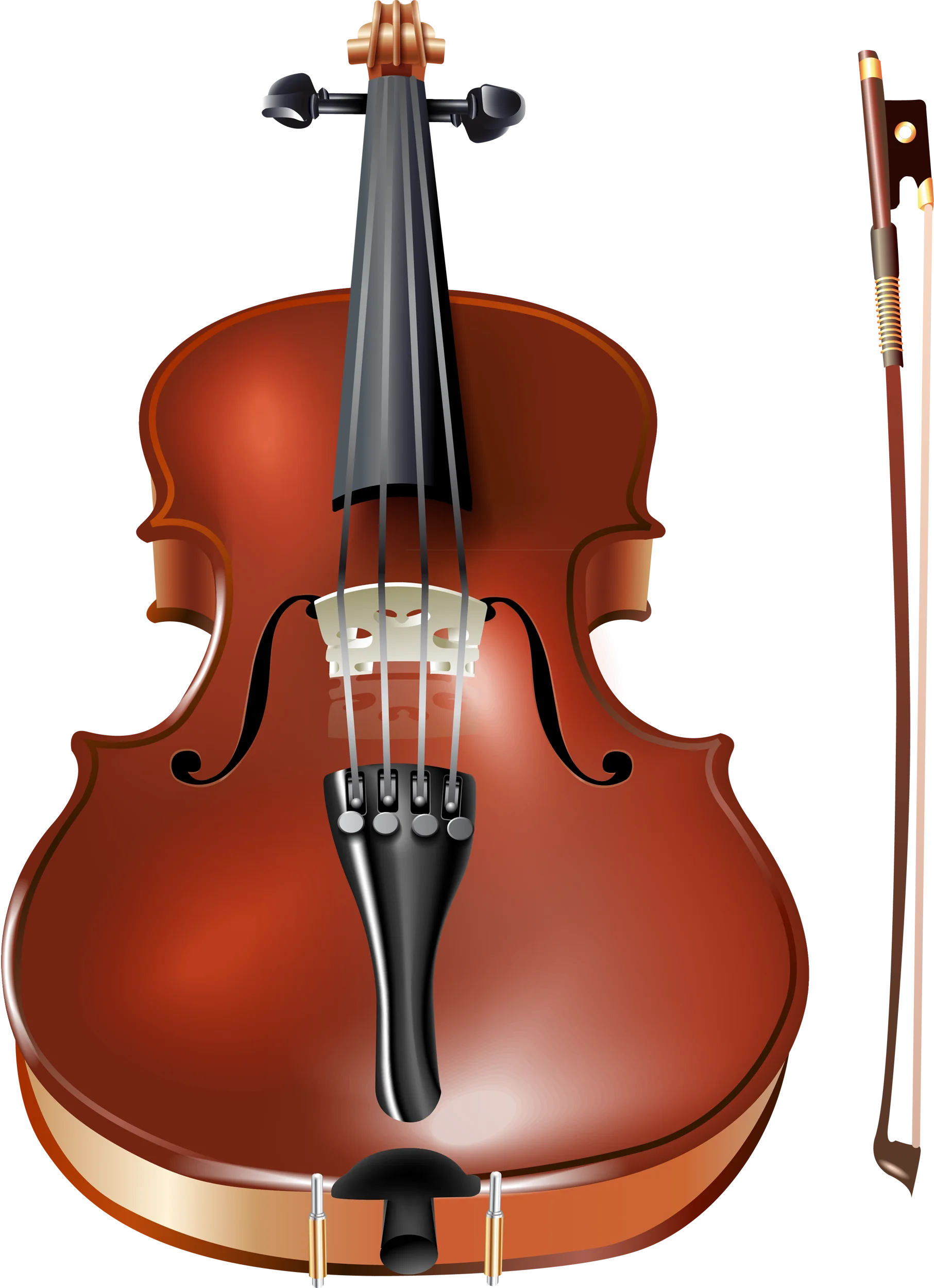 Professional Acoustic Violin Clipart with Detailed Wooden Instrument Rendering