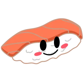 Adorable Salmon Nigiri Sushi Clipart with Charming Cartoon Expression