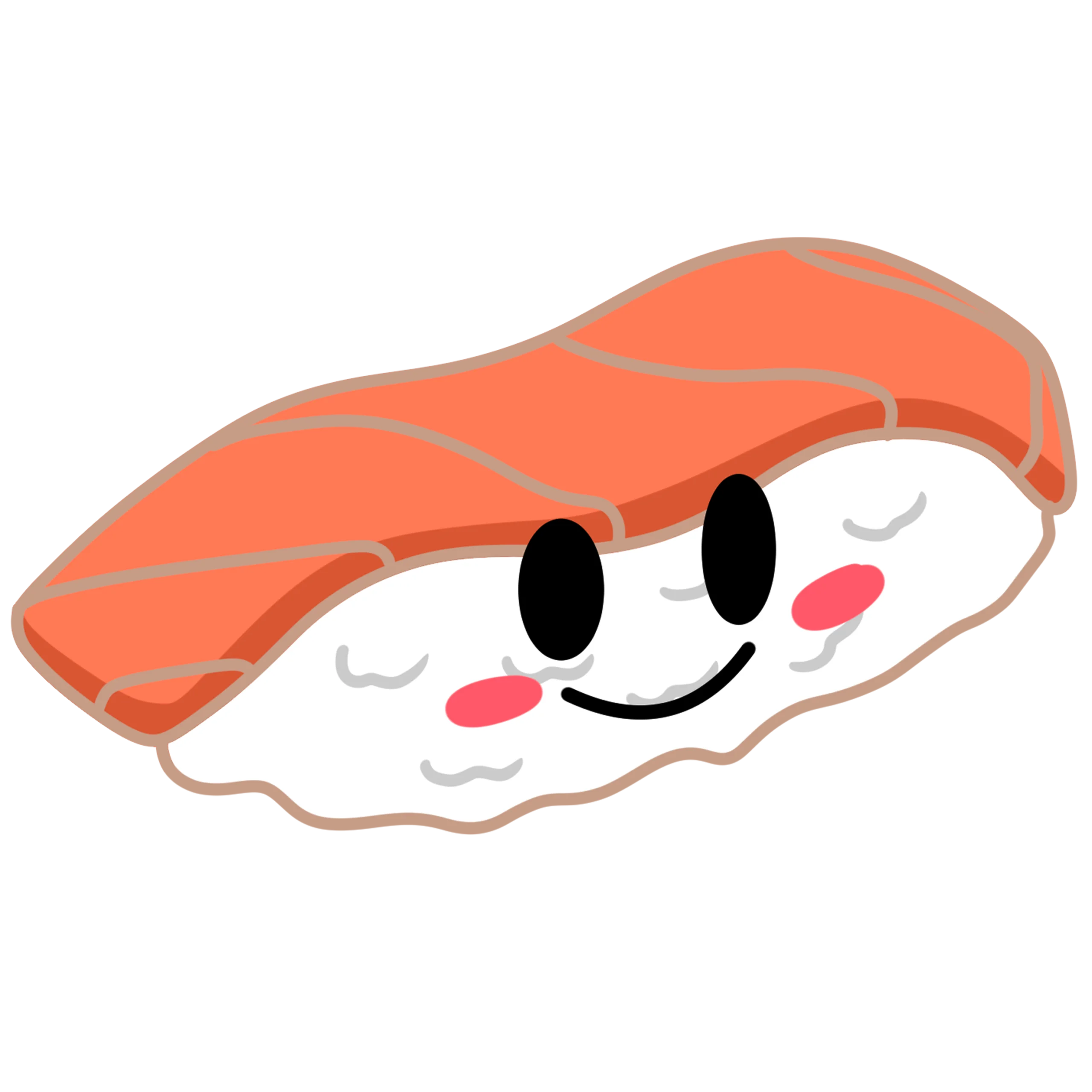 Adorable Salmon Nigiri Sushi Clipart with Charming Cartoon Expression
