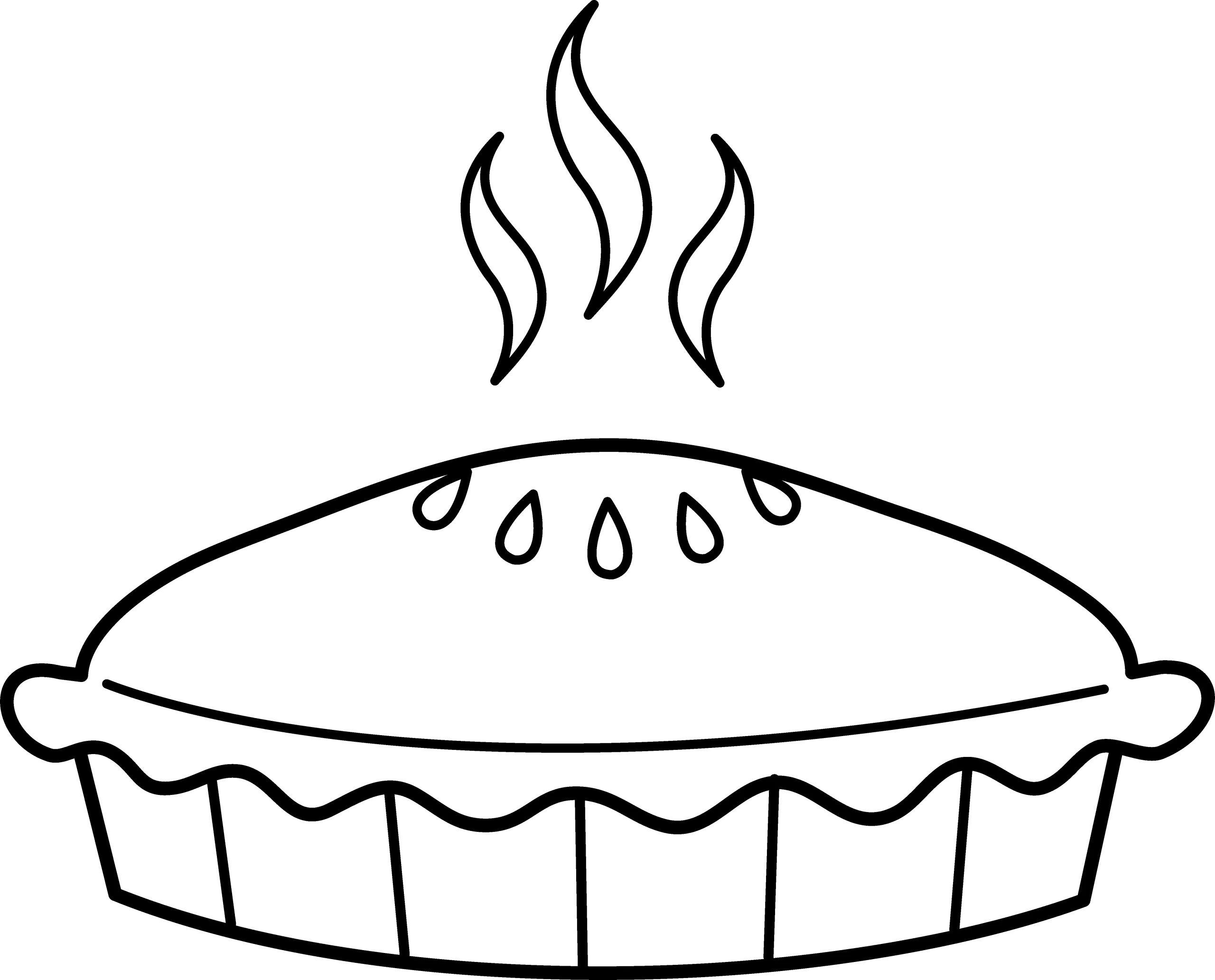 Classic Black and White Homemade Steaming Pie Clipart Illustration Design