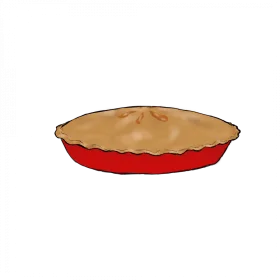 Classic Crimson-Edged Golden Pie Clipart Illustration with Rustic Charm