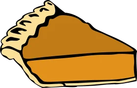 Classic Golden Pumpkin Pie Slice Clipart with Delicate Crimped Edges