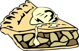Classic Homestyle Apple Pie Slice Vintage Illustration Clipart Design