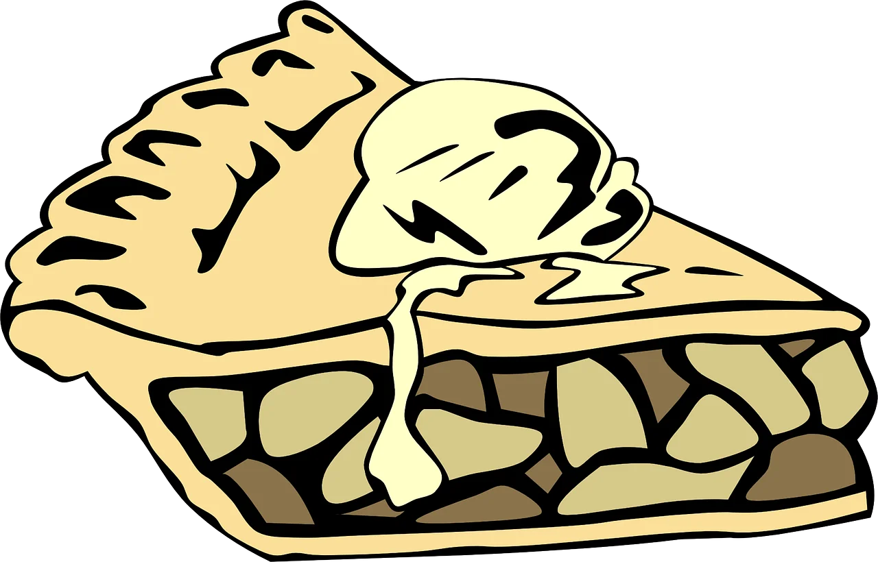 Classic Homestyle Apple Pie Slice Vintage Illustration Clipart Design