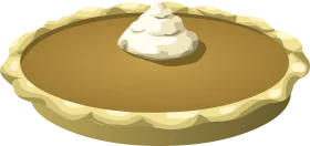 Classic Homestyle Pumpkin Pie Clipart with Whipped Cream Topping
