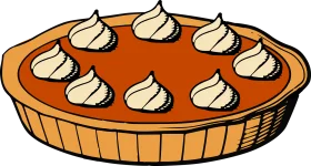 Classic Pumpkin Pie Clipart with Whipped Cream Swirls on Golden Crust