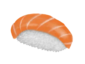 Classic Salmon Nigiri Sushi Clipart: A Delectable Simplified Illustration