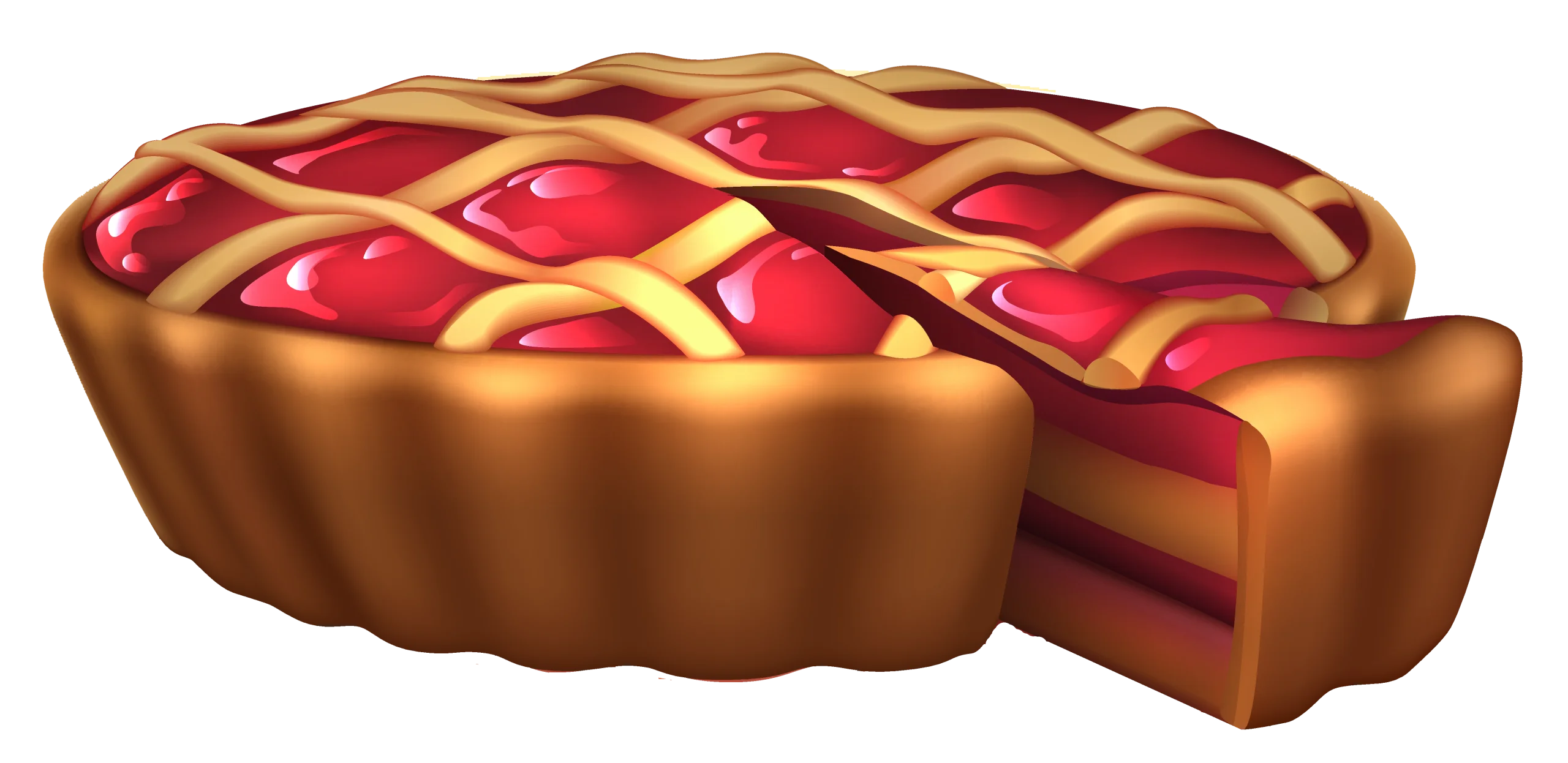 Delectable Cherry Pie Clipart with Lattice Crust and Warm Golden Pastry