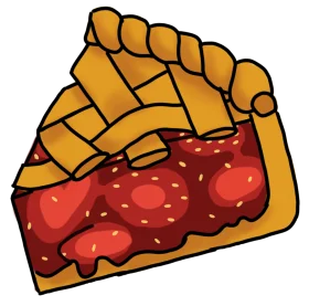 Delectable Cherry Pie Slice Clipart with Golden Lattice Crust Design