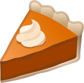 Delectable Pumpkin Pie Slice Clipart with Whipped Cream Swirl