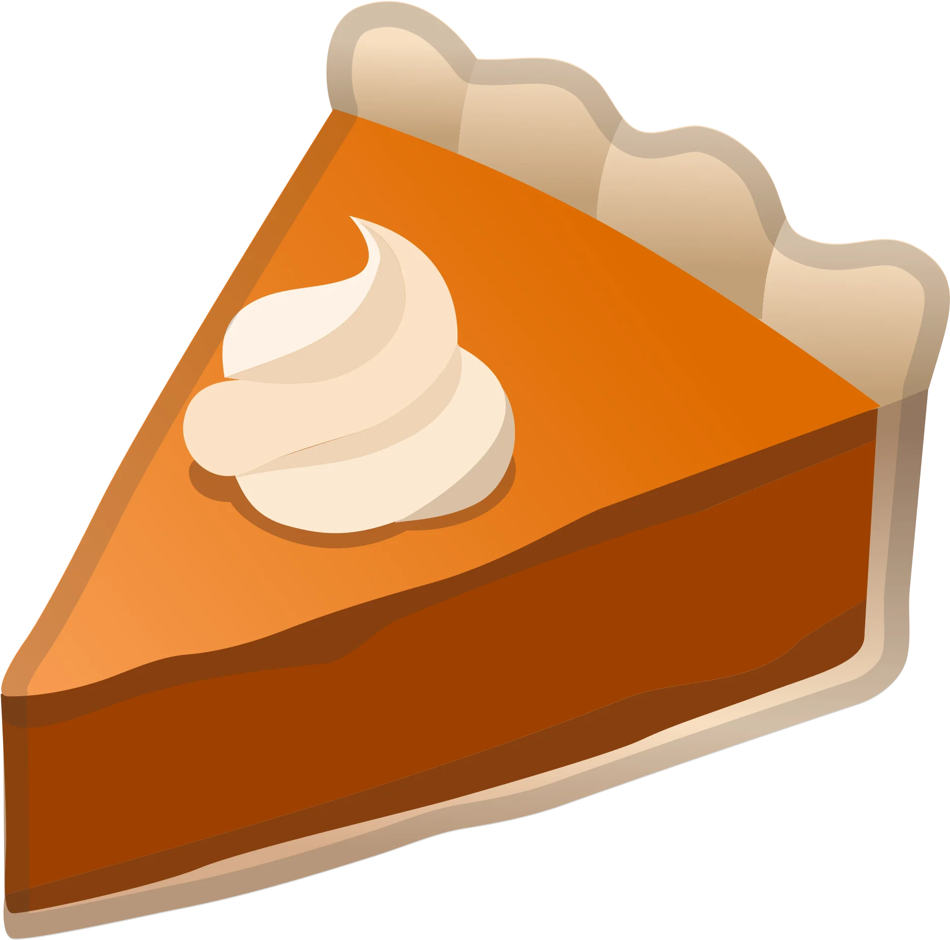 Delectable Pumpkin Pie Slice Clipart with Whipped Cream Swirl