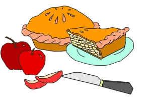 Delightful Apple Pie Clipart with Fresh Apples and Slice on Plate