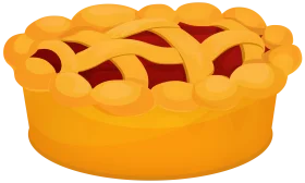 Delightful Cherry Pie Clipart with Golden Lattice Crust Design
