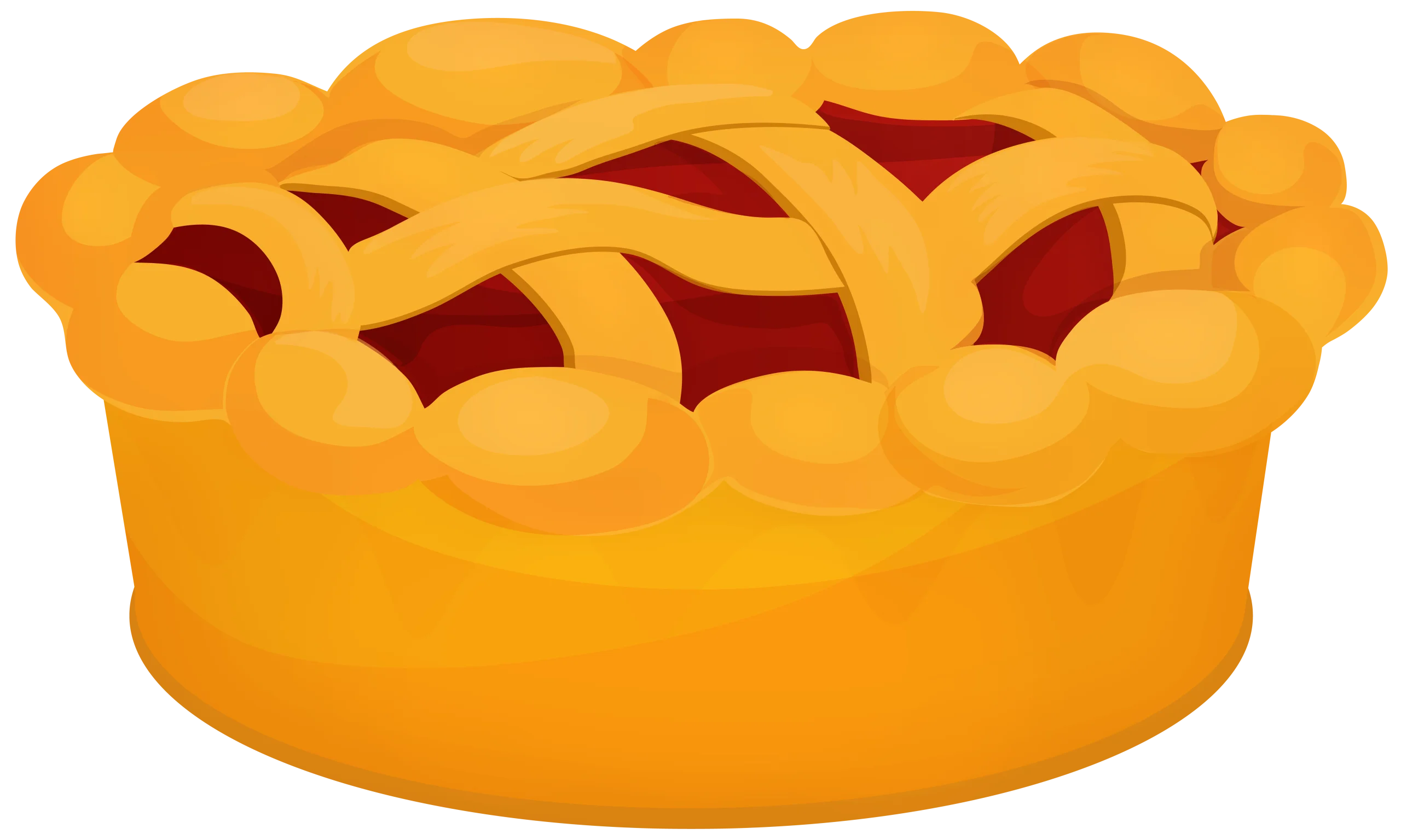 Delightful Cherry Pie Clipart with Golden Lattice Crust Design