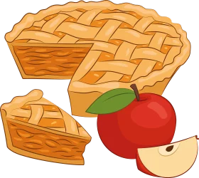 Delightful Homemade Apple Pie Clipart with Lattice Crust and Fresh Fruit