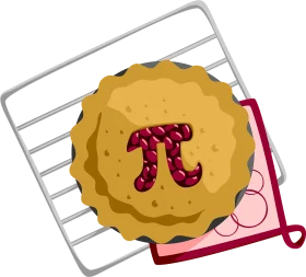 Delightful Mathematical Pi Symbol Baked into a Golden Pie Clipart Illustration