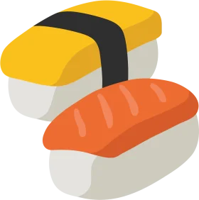 Delightful Nigiri Sushi Clipart Illustration with Bright Color Palette