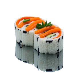 Elegant Sushi Roll Clipart Showcasing Delicate Culinary Artistry with Carrots