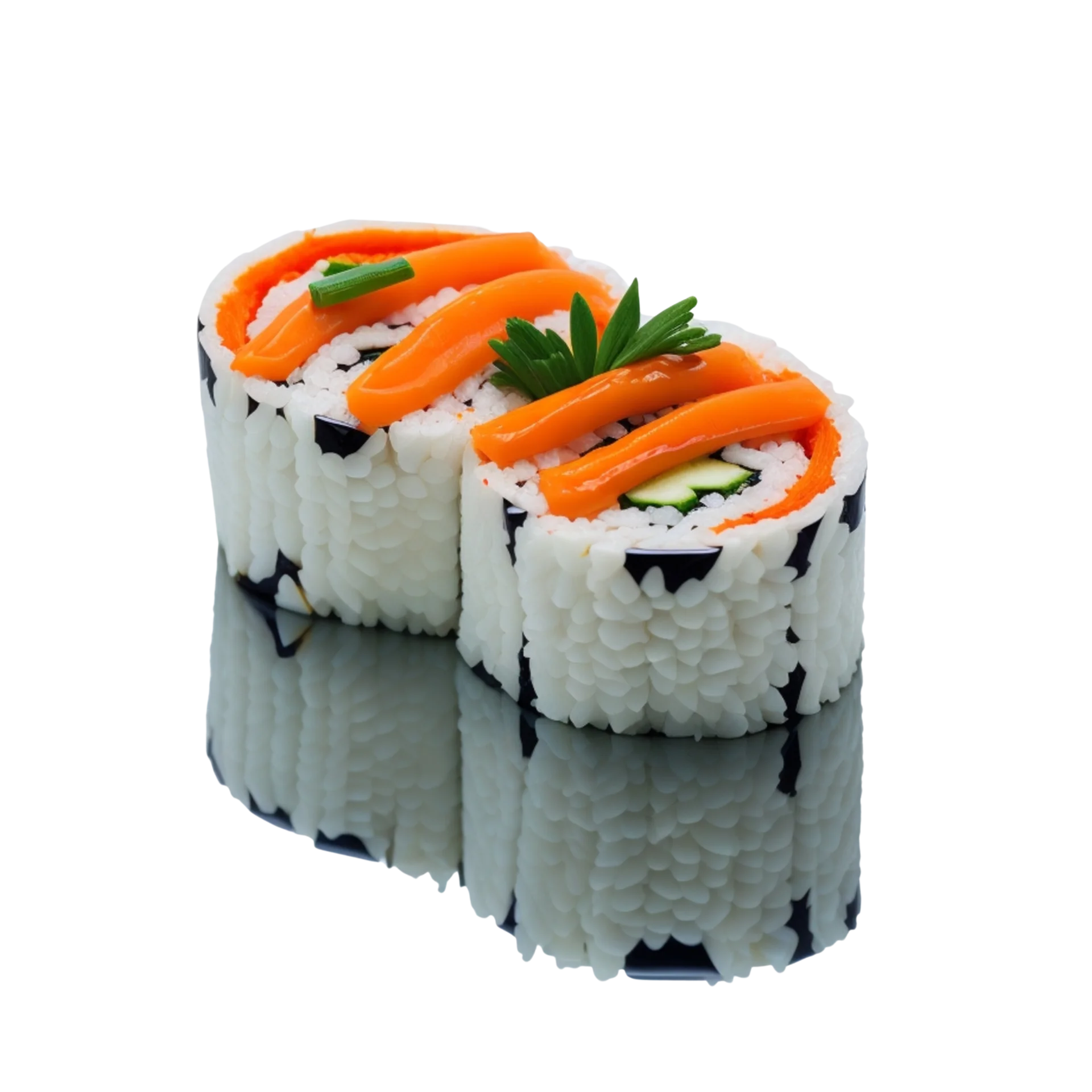 Elegant Sushi Roll Clipart Showcasing Delicate Culinary Artistry with Carrots