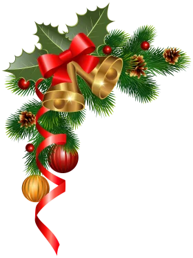 Enchanting Christmas Holly and Bells Festive Seasonal Clipart Design
