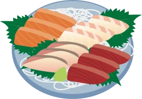 Exquisite Japanese Sushi Assortment Clipart with Fresh Seafood Varieties