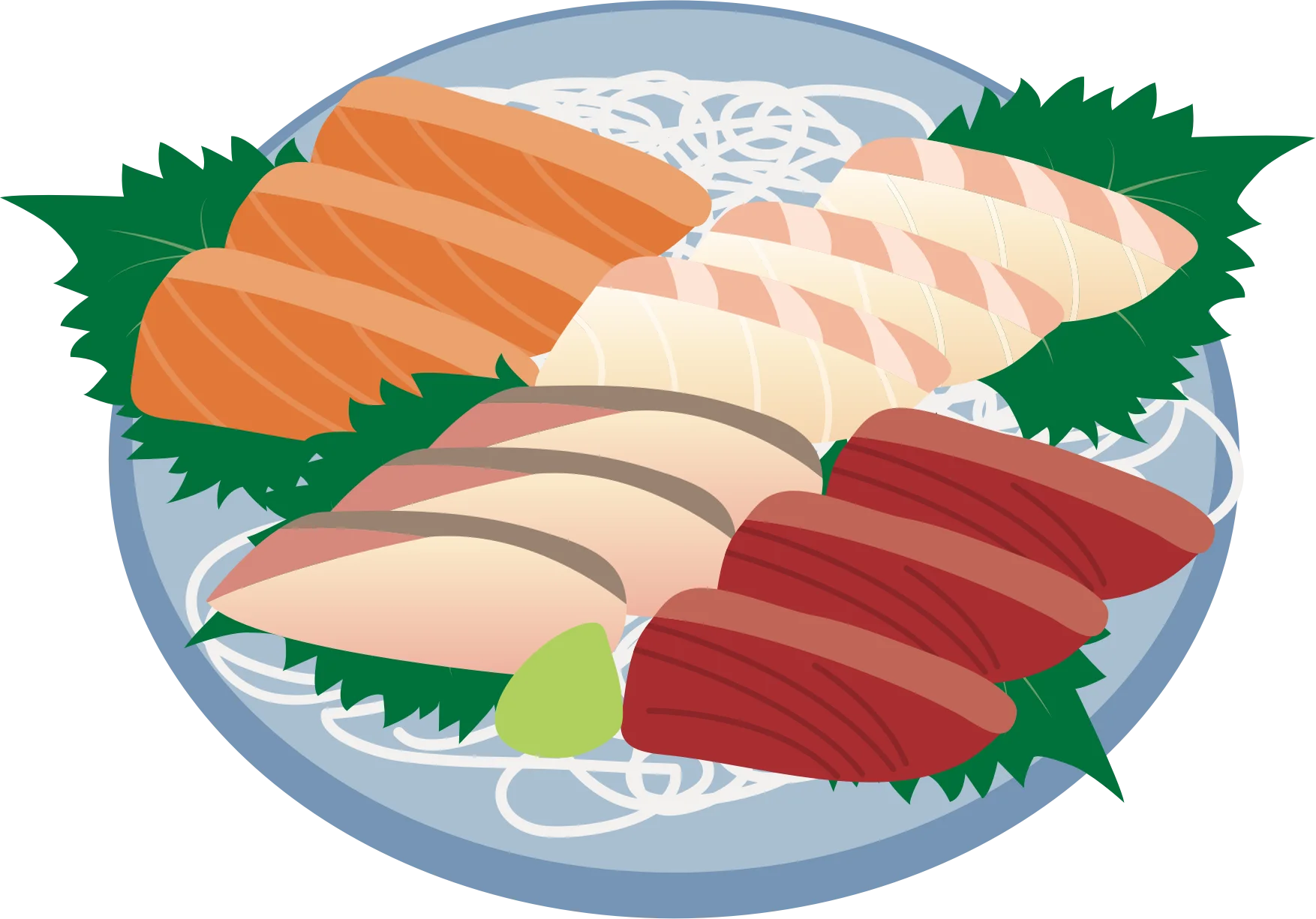 Exquisite Japanese Sushi Assortment Clipart with Fresh Seafood Varieties