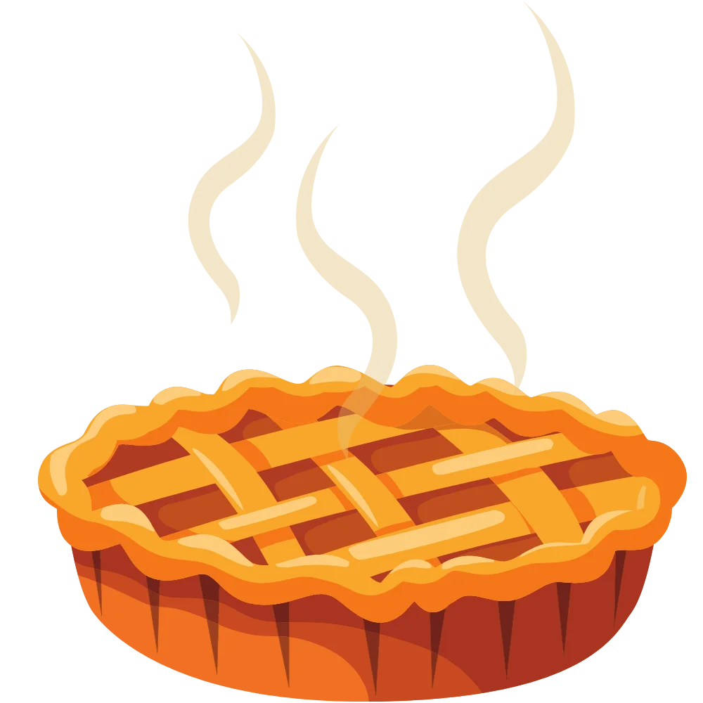 Freshly Baked Golden Lattice-Top Pie Clipart with Steamy Aroma