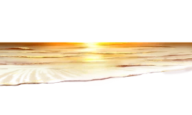 Serene Golden Horizon Sunset Clipart - Tranquil Ocean Landscape Illustration