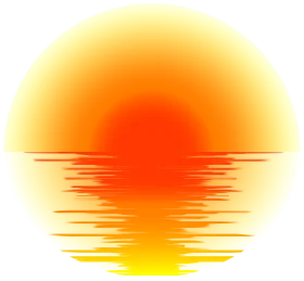 Serene Sunset Horizon Clipart: Radiant Orange and Yellow Solar Gradient