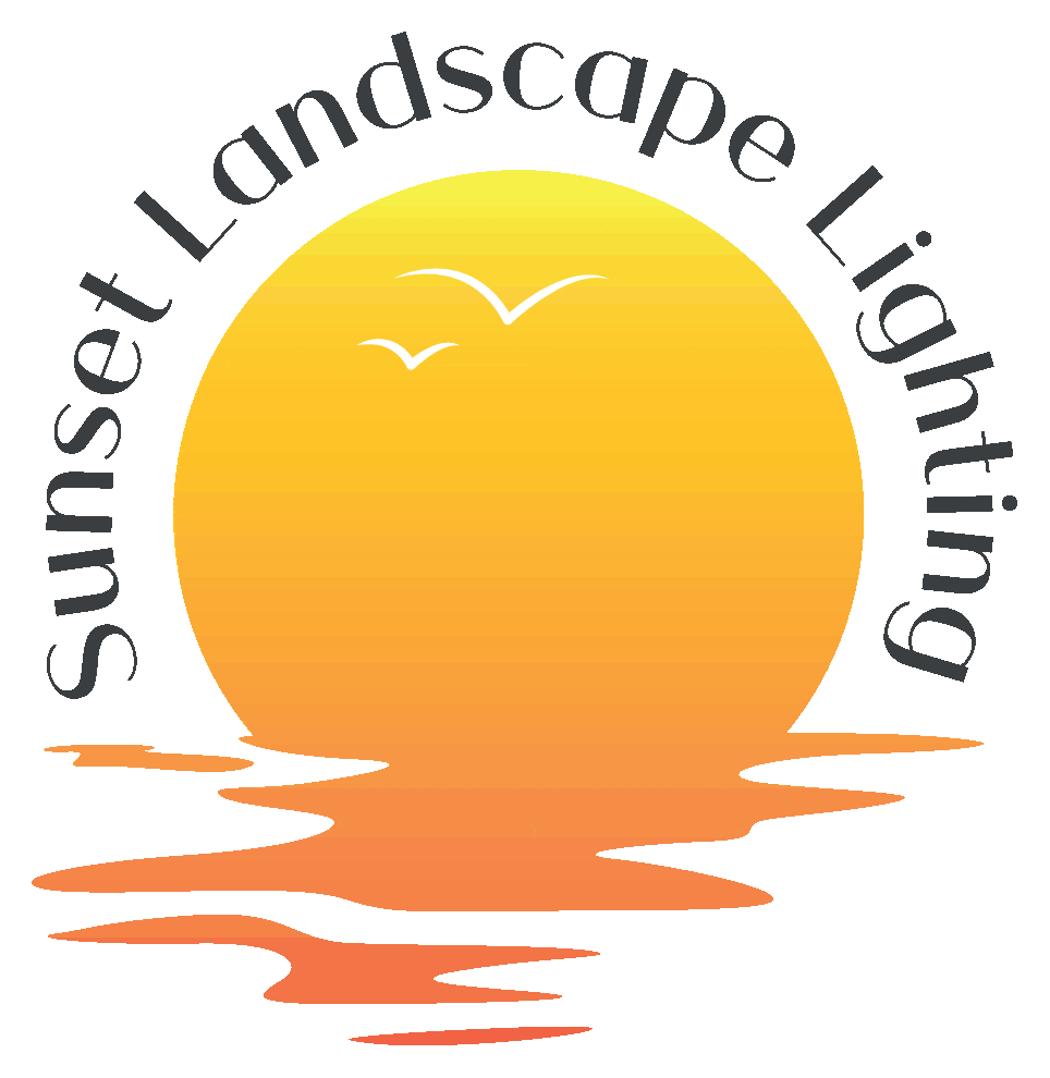 Serene Sunset Landscape Lighting Clipart with Glowing Horizon and Soaring Birds