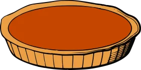 Warm Golden-Rimmed Pumpkin Pie Clipart Illustration with Rustic Charm
