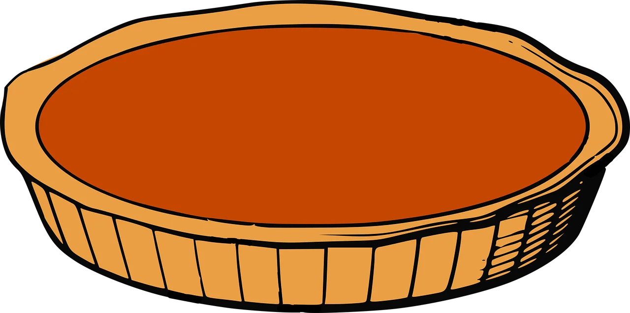 Warm Golden-Rimmed Pumpkin Pie Clipart Illustration with Rustic Charm