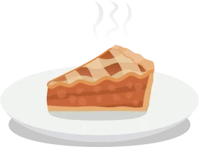 Warm Slice of Classic Apple Pie Clipart with Lattice Crust Design