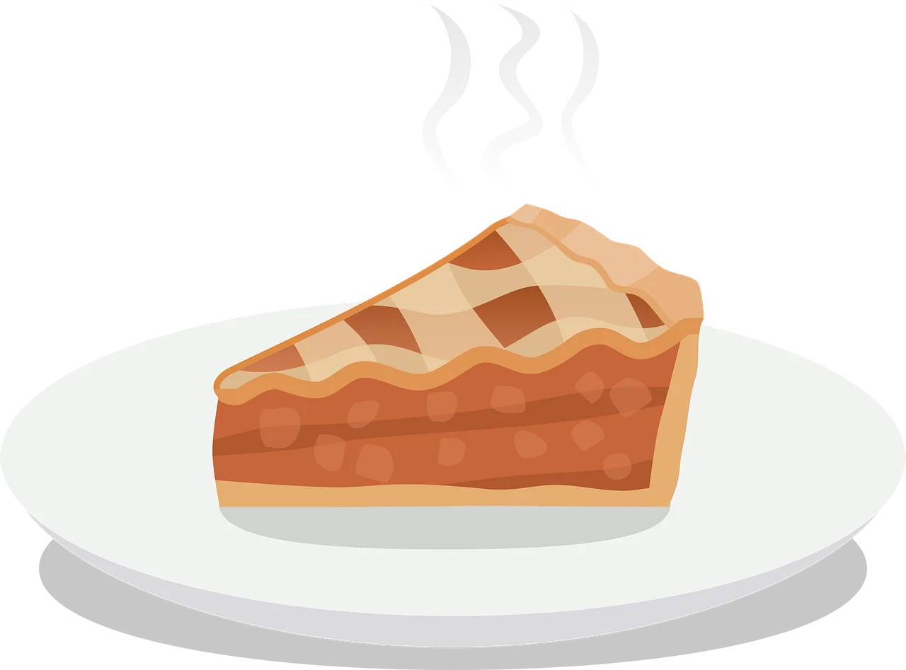 Warm Slice of Classic Apple Pie Clipart with Lattice Crust Design