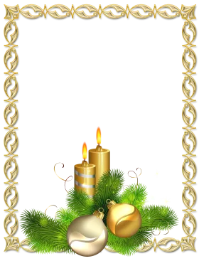 Elegant Golden Christmas Candles and Ornaments Festive Seasonal Clipart Design