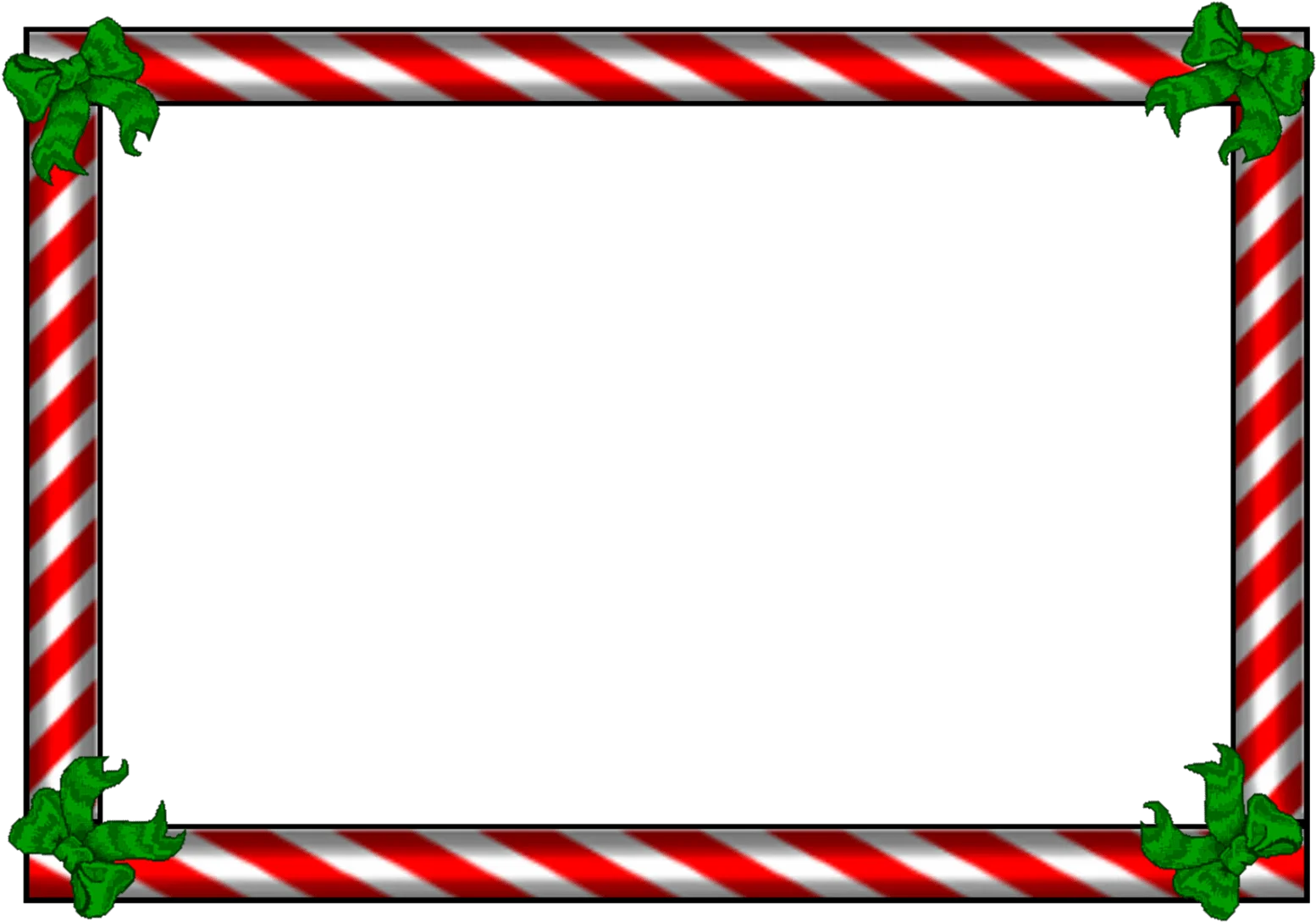 Festive Christmas Border Clipart with Candy Cane Stripes and Holly Leaves Design